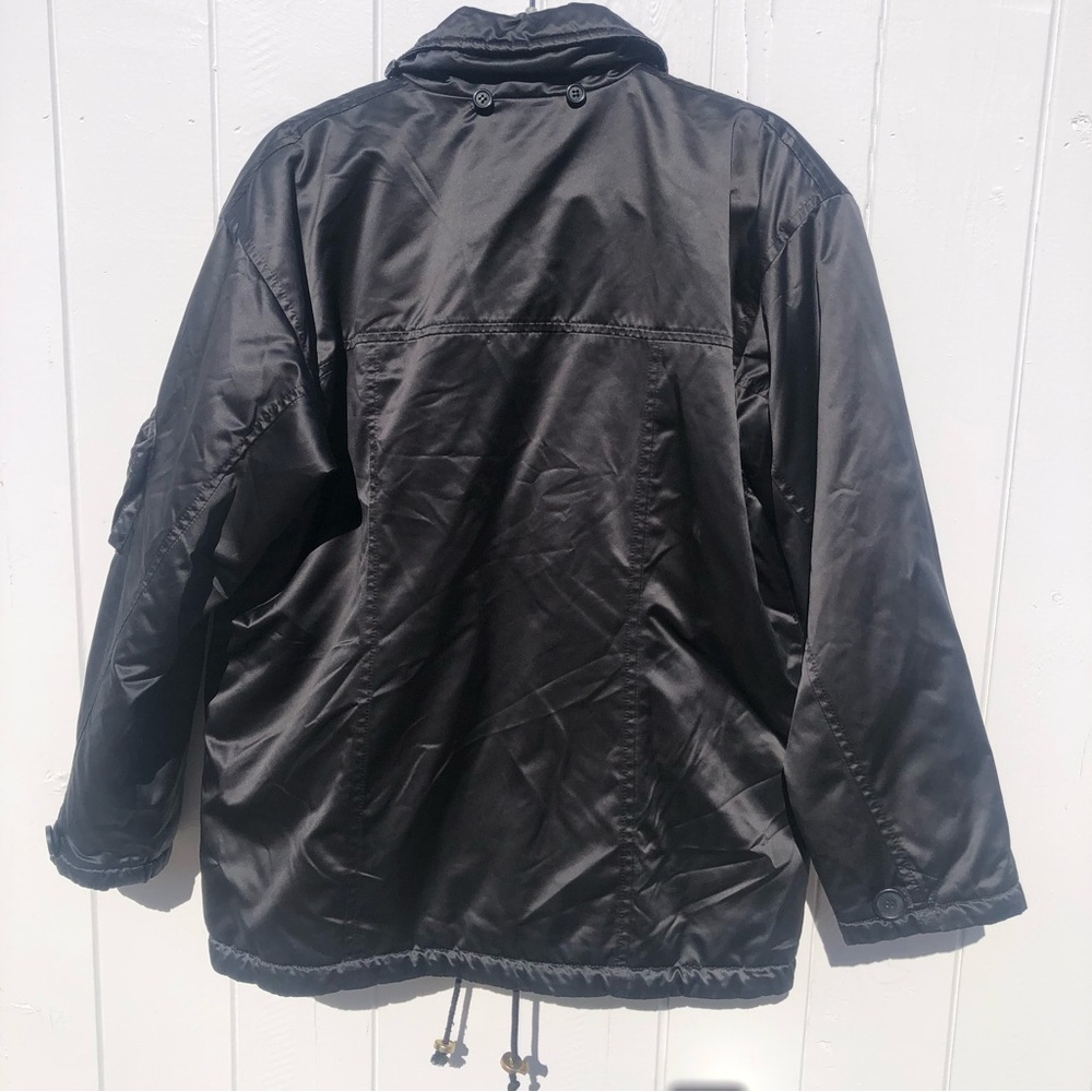 Vtg Bogner Black Satin Look Winter Jacket Water Resistant - Picture 2 of 12